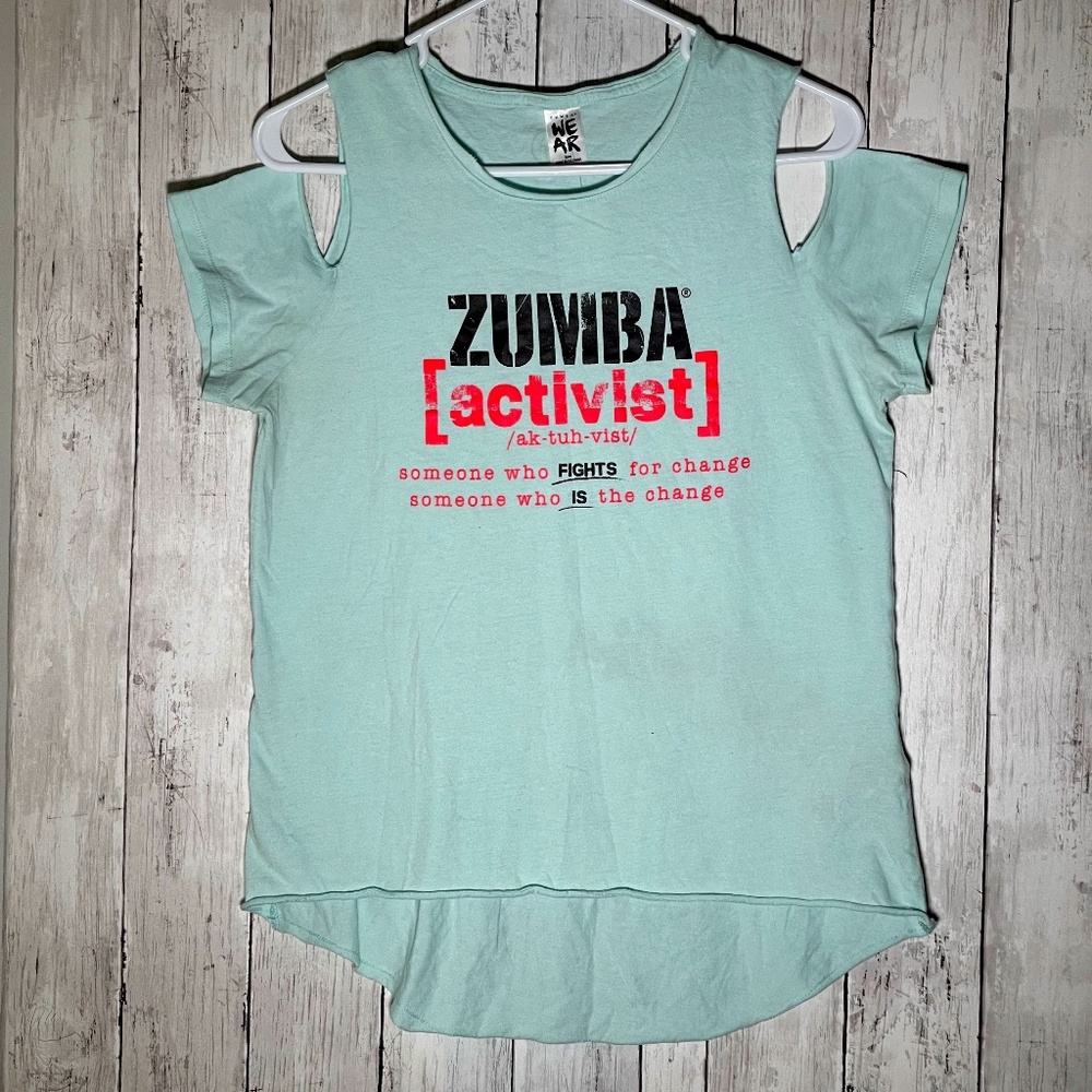 Zumba Activist Cold Shoulder Tee - Spicy Small